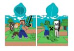   Minecraft Diamond Defender strand törölköző poncsó 50x115 cm