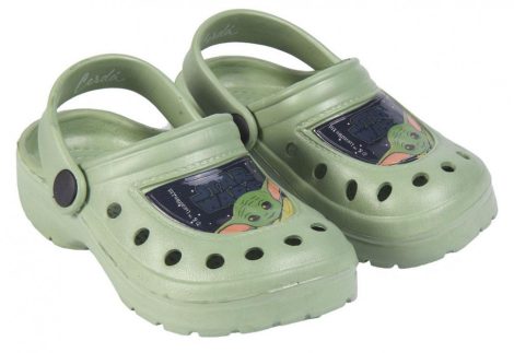 Star Wars Mandalorian ZÖLD gyerek papucs, klumpa, clog 