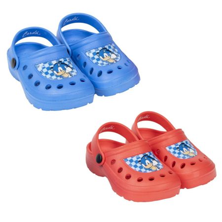 Sonic a sündisznó KÉK gyerek papucs, klumpa, clog 