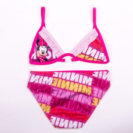 Minnie egér kislány fürdőruha - kétrészes fürdőruha - pink - 104
