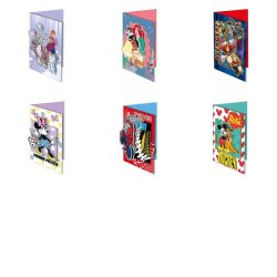   Szülinapi meghívó 3D 22,5x15,5cm FSC 6 minta 24db/csomag (Frozen/Princess/Avengers/Minnie/Mickey/Spiderman)