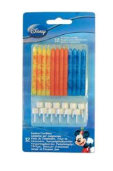   12db születésnapi gyertya és 12 tartó DISNEY MICKEY EGÉR