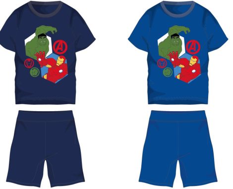 Bosszúállók pamut nyári együttes - póló-rövidnadrág szett - középkék - 128