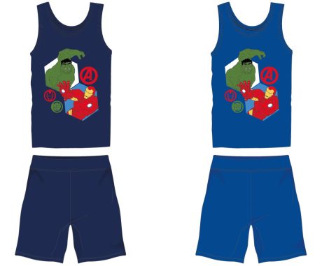 Bosszúállók pamut nyári együttes - trikó-rövidnadrág szett - középkék - 110