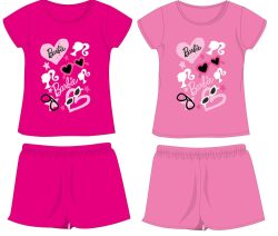   Barbie pamut nyári együttes - póló-rövidnadrág szett - pink - 104