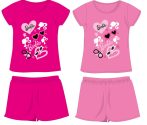   Barbie pamut nyári együttes - póló-rövidnadrág szett - pink - 140