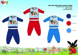   Téli vastag pamut baba pizsama - flanel pizsama - Bing nyuszi - középkék - 80