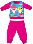   Baby Shark téli vastag baba pizsama - pamut flanel pizsama - pink - 86
