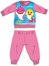 Baby Shark téli vastag baba pizsama - pamut flanel pizsama - rózsaszín - 86
