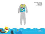   Baby Shark gyerek pizsama kisfiúknak - jersey pamut pizsama - szürke - 116