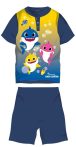   Baby Shark nyári rövid ujjú gyerek pizsama - pamut jersey pizsama - sötétkék - 104