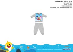   Baby Shark baba pizsama - jersey pamut pizsama - szürke - 92