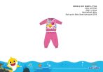   Baby Shark baba pizsama - jersey pamut pizsama - sötétrózsaszín - 98