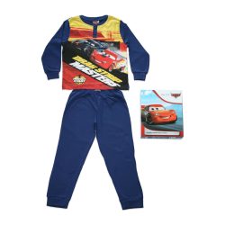  Hosszú vékony pamut gyerek pizsama - Verdák - Drag strip masters felirattal - Jersey - sötétkék - 122