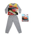   Hosszú vékony pamut gyerek pizsama - Verdák - Drag strip masters felirattal - Jersey - szürke - 122