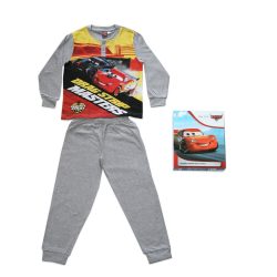   Hosszú vékony pamut gyerek pizsama - Verdák - Drag strip masters felirattal - Jersey - szürke - 122