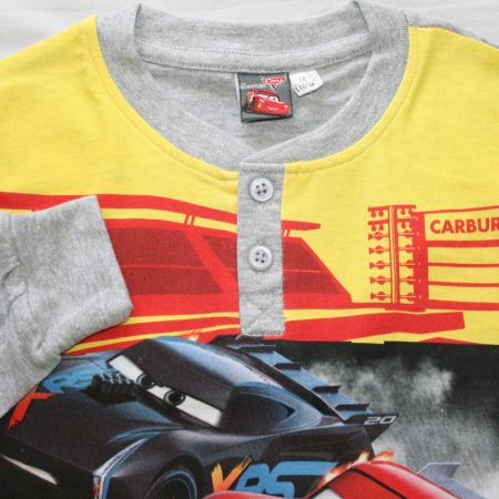 Hosszú vékony pamut gyerek pizsama - Verdák - Drag strip masters felirattal - Jersey - szürke - 122