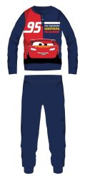   Disney Verdák téli pamut gyerek pizsama - interlock pizsama - The legendary lightning McQueen felirattal - sötétkék - 116