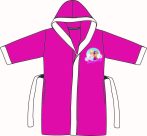   Gyerek köntös - mikroszálas kapucnis - Jégvarázs - 122-128 - pink-fehér
