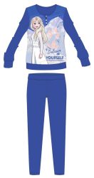   Disney Jégvarázs téli pamut gyerek pizsama - interlock pizsama - Believe in yourself felirattal - kék - 122