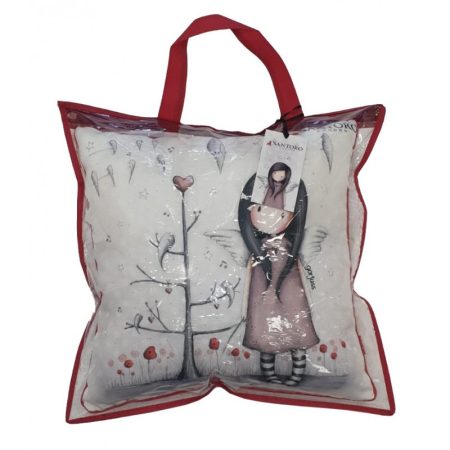 Gorjuss párna, díszpárna - 40x40 cm - fehér-piros