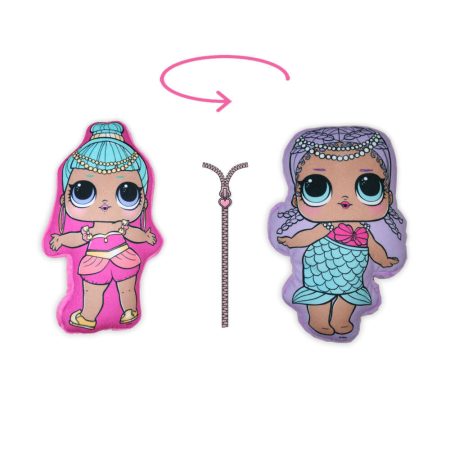 Kifordítható LOL Baba játékpárna kislányoknak - kettő az egyben párna - világoslila-rózsaszín Kifordítható LOL Baba játékpárna kislányoknak - kettő az egyben párna - világoslila-rózsaszín