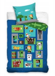   Minecraft 100% pamut ágyneműgarnitúra 160x200cm ágyneműhuzat + 70x80cm párnahuzat