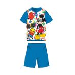   Nyári rövid ujjú gyerek pamut pizsama - Disney Mickey egér - középkék - 122