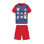   Nyári rövid ujjú gyerek pamut pizsama - Disney Mickey egér - Be yourself felirattal - piros - 116
