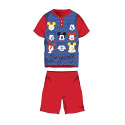   Nyári rövid ujjú gyerek pamut pizsama - Disney Mickey egér - Be yourself felirattal - piros - 116