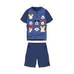   Nyári rövid ujjú gyerek pamut pizsama - Disney Mickey egér - Be yourself felirattal - sötétkék - 116