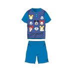   Nyári rövid ujjú gyerek pamut pizsama - Disney Mickey egér - Be yourself felirattal - középkék - 116