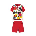   Nyári rövid ujjú gyerek pamut pizsama - Disney Mickey egér - piros - 122