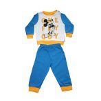   Hosszú vékony pamut baba pizsama - Mickey egér - One fly guy felirattal - Jersey - középkék - 80