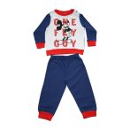   Hosszú vékony pamut baba pizsama - Mickey egér - One fly guy felirattal - Jersey - sötétkék-piros - 92