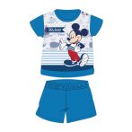   Nyári rövid ujjú pamut baba pizsama - Disney Mickey egér - csíkos - középkék - 92