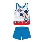   Nyári ujjatlan pamut baba pizsama - Disney Mickey egér - középkék - 80
