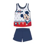   Nyári ujjatlan pamut baba pizsama - Disney Mickey egér - sötétkék - 80