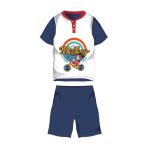   Nyári rövid ujjú gyerek pamut pizsama - Disney Mickey egér - Mickey felirattal - sötétkék - 110