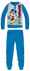   Disney Mickey egér téli vastag gyerek pizsama - pamut flanel pizsama - világoskék - 98