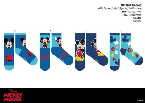 Disney Mickey egér gyerek pamut normál zokni - 4 pár/csomag - 23-26