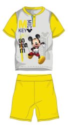   Disney Mickey egér nyári rövid ujjú gyerek pizsama - pamut jersey pizsama - sárga - 98