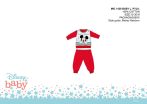   Disney Mickey egér baba pizsama - jersey pamut pizsama - piros - 80