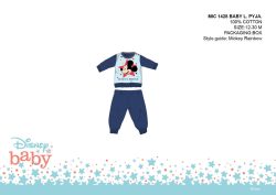   Disney Mickey egér baba pizsama - jersey pamut pizsama - sötétkék - 80