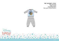   Disney Mickey egér baba pizsama - jersey pamut pizsama - szürke - 92