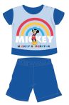   Disney Mickey egér nyári rövid ujjú baba pizsama - pamut jersey pizsama - szívárvány mintával - középkék - 80