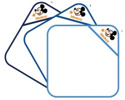   Disney Mickey egér kapucnis babatörölköző hímzett mintával - 70 x 70 cm