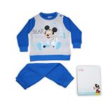   Téli vastag pamut baba pizsama - Mickey egér - középkék - 92