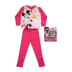   Hosszú vékony pamut gyerek pizsama - Minnie egér - pillangókkal - Jersey - pink - 104