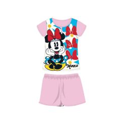   Nyári rövid ujjú gyerek pamut pizsama - Disney Minnie egér - világosrózsaszín - 98